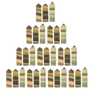 Multi Fluorite Crystal Points: Small Gemstone Pencil Towers for DIY Crafts