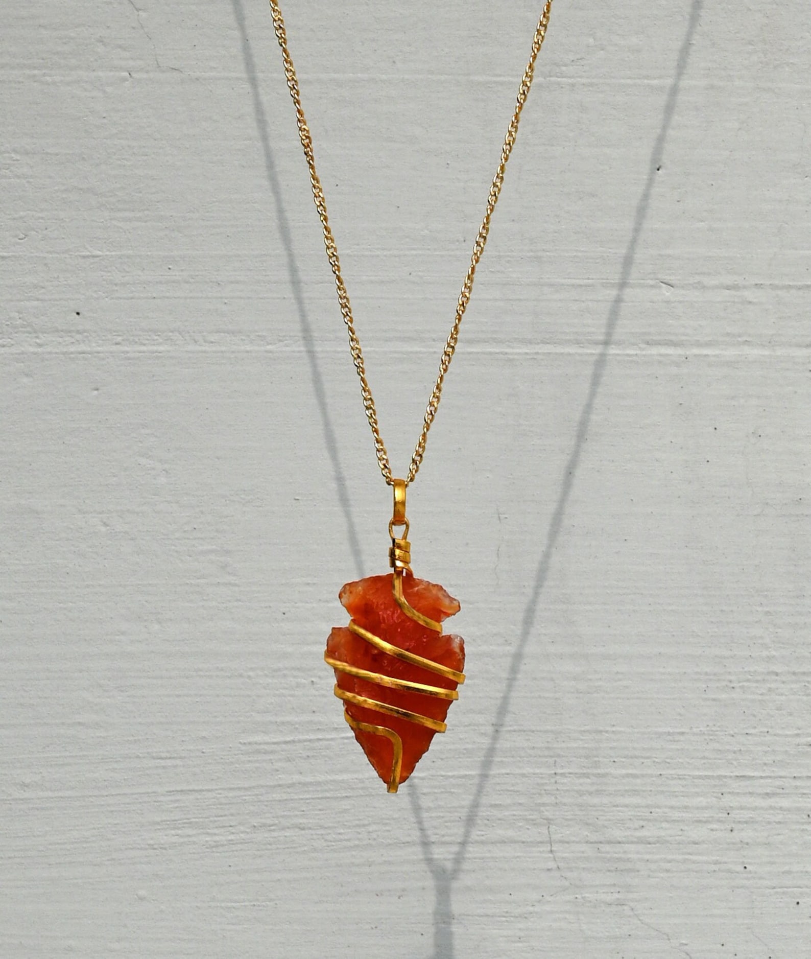 Olivenorma Natural Crystal Carnelian Arrowhead Necklace main image 0