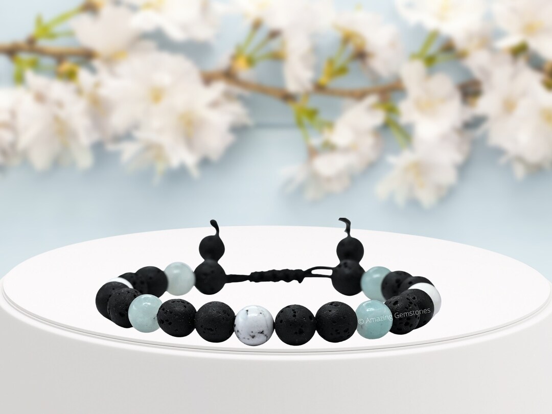 Anger Control Healing Crystal Bracelet With Howlite Amazonite Etsy
