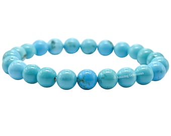 Magnesite Turquoise Crystal Bracelet: Handmade Beaded Gemstone