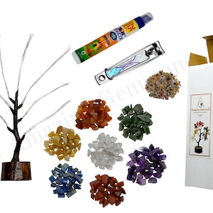 Kits de bricolaje Chakra para adultos y niños, kit de decoración de cristal hágalo usted mismo, regalo de bricolaje para mujeres, decoración de mesa de oficina en casa (caja de regalo premium)