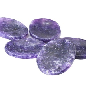 Lepidolite Worry Stone: Polished Gemstone for Anxiety Relief