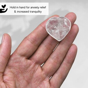 Clear Quartz Crystal Heart Stone: Handmade Mini Healing Gemstone
