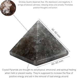 Smoky Quartz Crystal Pyramid: Handmade Healing Decor (Free Velvet Pouch)