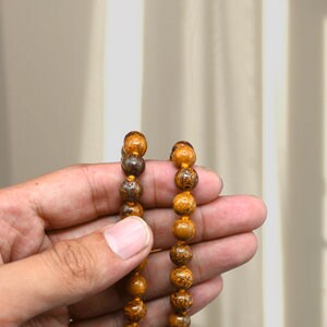 Collana Naturale AAA Picture Jasper 108 Mala | Immagine Jasper Mala | 108 Collane Con Perline Di Preghiera | Bracciale Mala Annodato A Mano | Japa Mala | Perline Rotonde Da 8 Mm | Nappa Meditazione - Foto 6