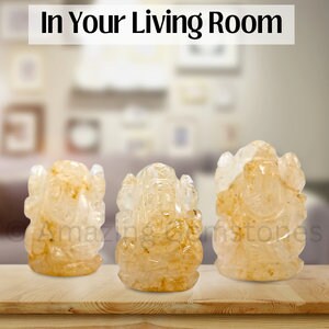 イエローアベンチュリンクリスタルガネーシャ像：手作りホーム