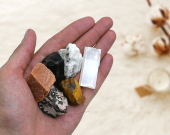 Cancer Zodiac Raw Crystal Set, Healing Birthstones Gift, USA Made