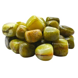 Green Opal Tumbled Crystals Stone, Natural Protection Pocket Crystal Rocks, Wholesale Crystals and Stones for DIY (Free Velvet Pouch)