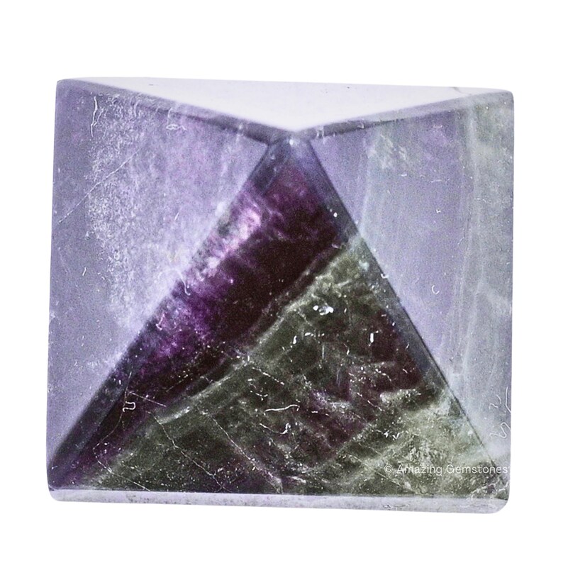 Fluorite Healing Crystal Pyramid, Handmade Stone Decor image 12
