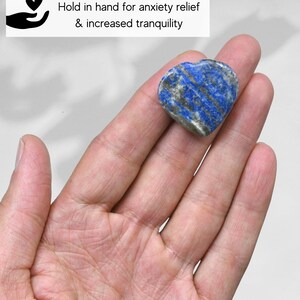Lapis Lazuli Mini Heart Stone: Handmade Protection Crystal (Set of 2)