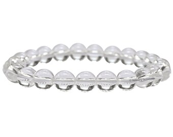 Clear Quartz Crystal Bracelet: Healing Gemstone, Stretchable Beaded Design