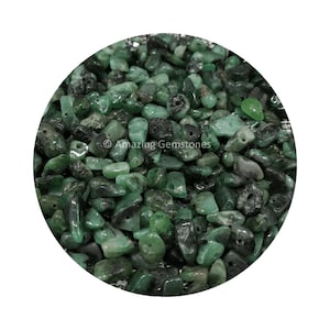 Perline di cristallo grezzo di smeraldo naturale, frammenti di cristallo curativo naturale preforati per la realizzazione di braccialetti di gioielli di collane (custodia di velluto gratuita)