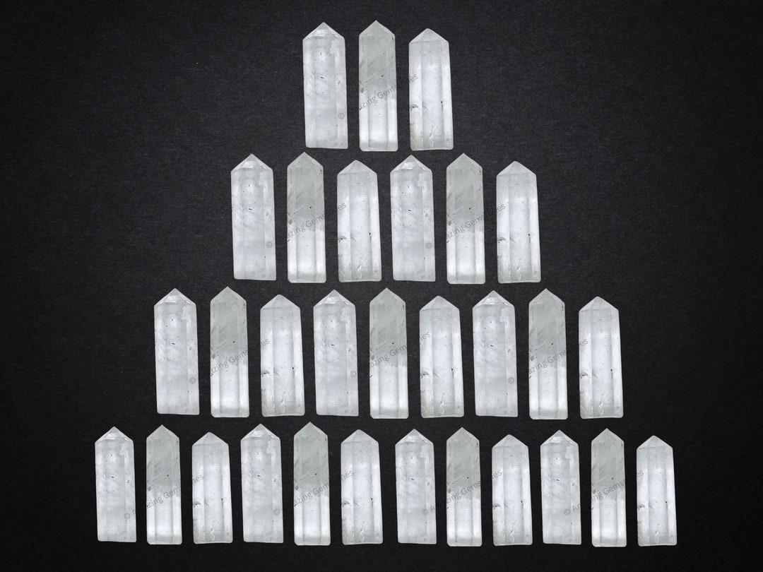 Clear Quartz Bulk Crystal Points, Small Wholesale Gemstone Crystal Pencil Point Tower for DIY