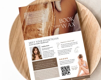 Waxing Flyer Template Canva | Hair Removal Flyer Template | Salon Marketing Flyer | Luxury Flyer Template | Canva Premium Template