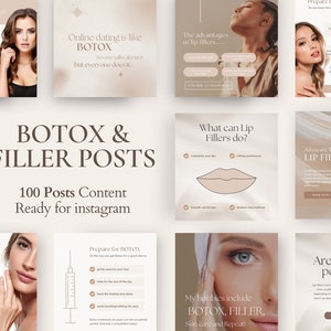 Botox en filler aanpasbare Instagram-berichtsjablonen, verpleegkundigeninjector aanpasbare sjablonen, bewerkbare canva-sjablonen