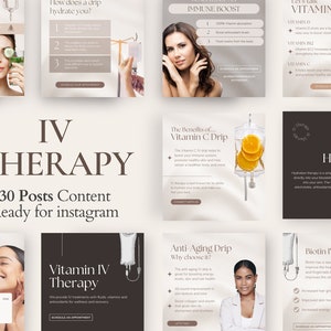IV Therapy Templates | IV Hydration | Nurse Injector | Vitamin C Drip | Infusion Post Templates | Canva Templates