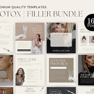 Botox and Filler Instagram Posts | Nurse Injector Instagram Templates | Esthetician Templates Canva | Botox Templates | Filler posts