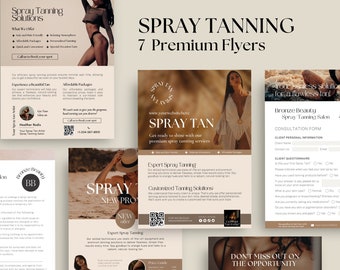 Spray Tanning Flyer Bundle | Spray Tanning Salon Templates | Spray Tan Flyer | Spray Tan Artist | Canva Templates