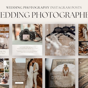 Wedding Photographer Instagram Posts | Photographer Instagram Templates Canva | Instagram Post template Canva
