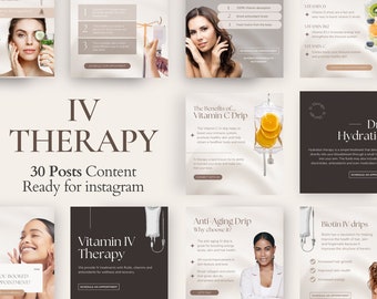 IV Therapy Templates | IV Hydration | Nurse Injector | Vitamin C Drip | Infusion Post Templates | Canva Templates