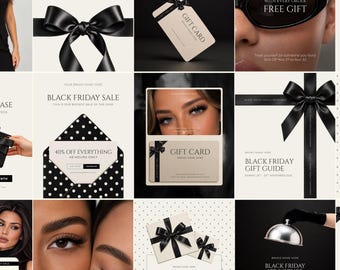 Black Friday Instagram Templates | Promotional Instagram Posts | Cyber Money | Lash Artist | Customizable Canva Template