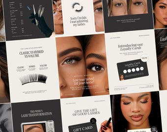 40 Instagram Post Templates for Lash Artists |  Lash Extension Business Templates | Canva Editable
