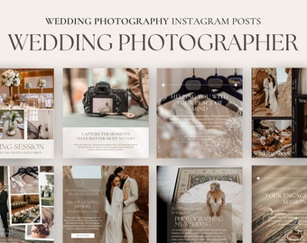 Wedding Photographer Instagram Posts | Photographer Instagram Templates Canva | Instagram Post template Canva