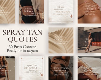 Spray Tan Quotes Instagram Posts | Spray Tanning Tech Essentials | Spray Tanning Social Media | Canva Templates