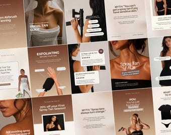 Spray Tan Instagram Templates |  Tanning Salons Instagram Posts Canva Editable | Digital Download