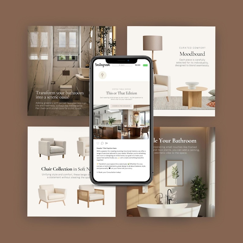 Interior Design Instagram Post Template | Interior Designer Templates ...