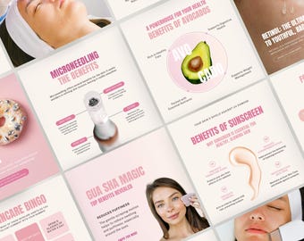 ESTHETICIAN Templates | Skincare Illustrations | Ready to Post | Canva Templates | Beauty Instagram Posts | Skincare Tips