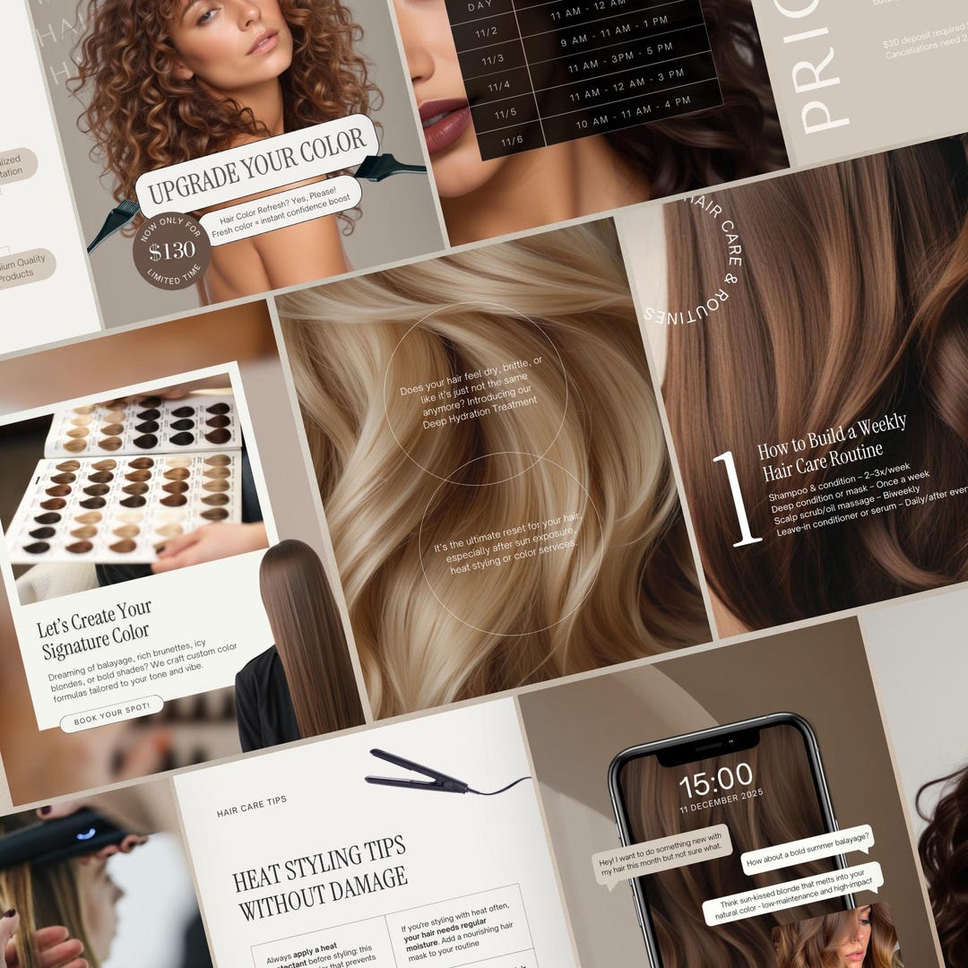 Hairstylist Instagram Templates | Hairdresser Social Media Posts | Hair ...