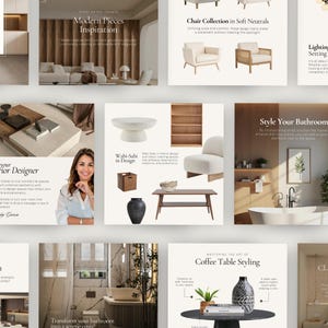 Modelo de postagem do Instagram de design de interiores | Modelos de designer de interiores | Postagens de mídia social imobiliária | Modelos minimalistas do Canva