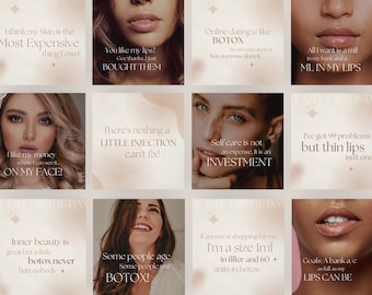 Botox and Filler Quotes, Nurse Injector Templates, Botox Templates, Medspa Templates, Canva Posts