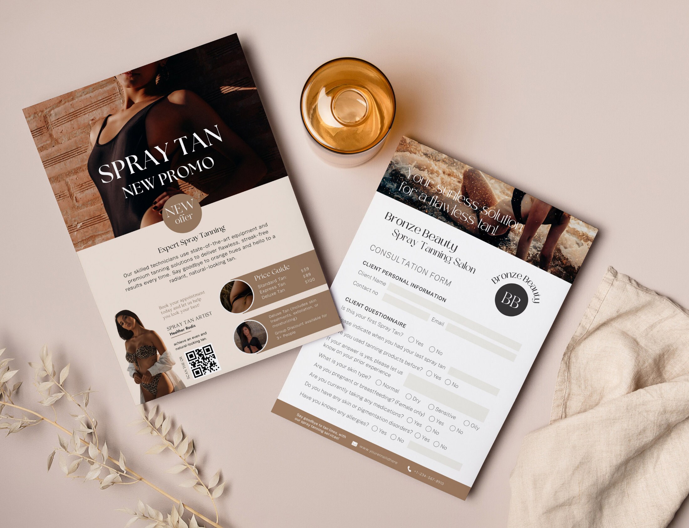 Spray Tanning Flyer Bundle Spray Tanning Salon Templates Spray Tan