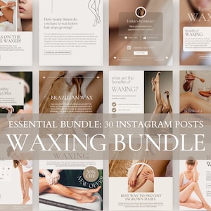 Waxing Instagram Post Templates | Hair Removal Esthetician | Waxing Post Template Canva | Esthetician Post Templates | Canva Templates