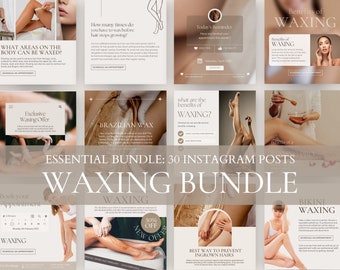 Waxing Instagram Post Templates | Hair Removal Esthetician | Waxing Post Template Canva | Esthetician Post Templates | Canva Templates