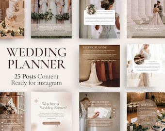 Wedding Planner Instagram Posts | Event Planner social media | Luxury Wedding Planner | Instagram Post Template | Canva Templates