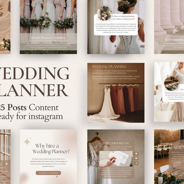 Wedding Planner Instagram Posts | Event Planner social media | Luxury Wedding Planner | Instagram Post Template | Canva Templates