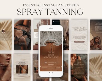 Spray Tan Instagram Story Templates | Spray Tanning Story | Spray Tan Instagram Canva Templates | Modern Instagram Story | Neutral Instagram