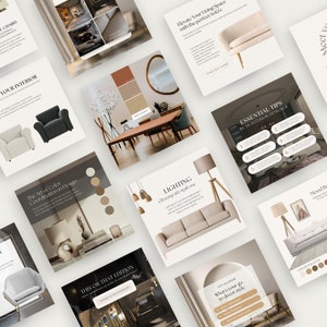 Interior Designer Instagram Posts, Social Media Posts, Interior design Moodboard, Interior Designer, Canva template