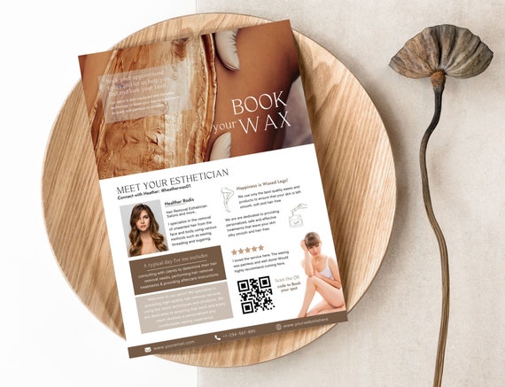 Waxing Flyer Template Canva | Hair Removal Flyer Template | Salon Marketing Flyer | Luxury Flyer Template | Canva Premium Template