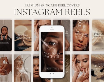 Instagram Reel Cover Templates Canva | Skincare Reel Covers | Premium Aesthetic Templates | Reel Templates Canva | Esthetician Skincare Reel