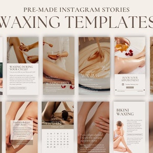 Waxing Instagram Templates | Waxing Instagram Stories | Waxing Flyer | Esthetician template | Skincare Template | Canva Templates