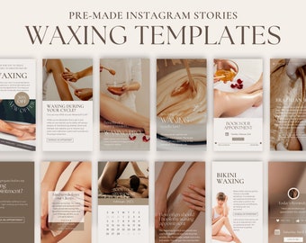 Waxing Instagram Templates | Waxing Instagram Stories | Waxing Flyer | Esthetician template | Skincare Template | Canva Templates