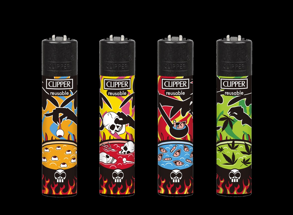 4 x Cool TERROR 2 BW Rare Clipper Lighters Unique Funny Cool Etsy