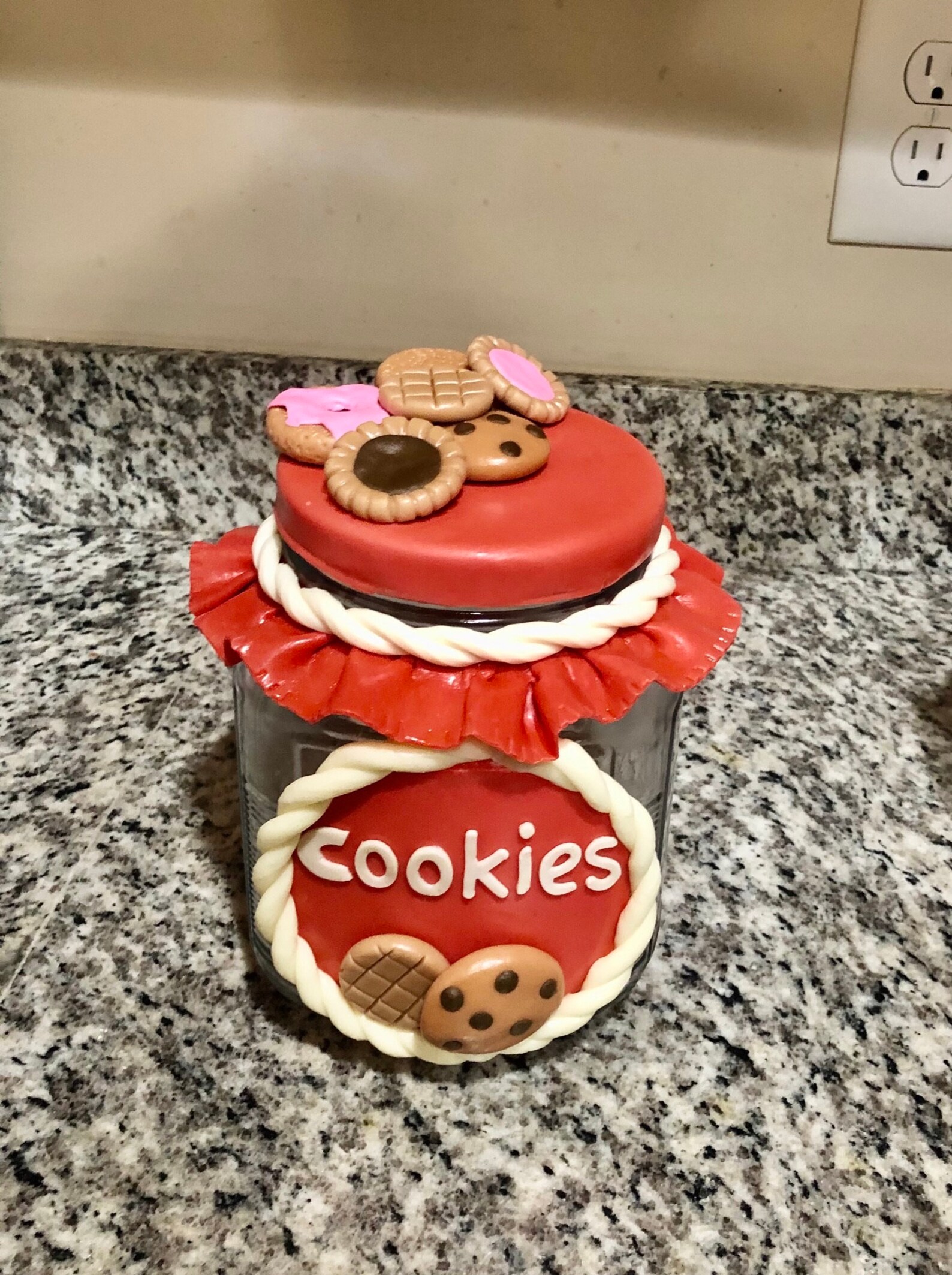Glass Cookie Jar Air Dry Clay Homemade Etsy