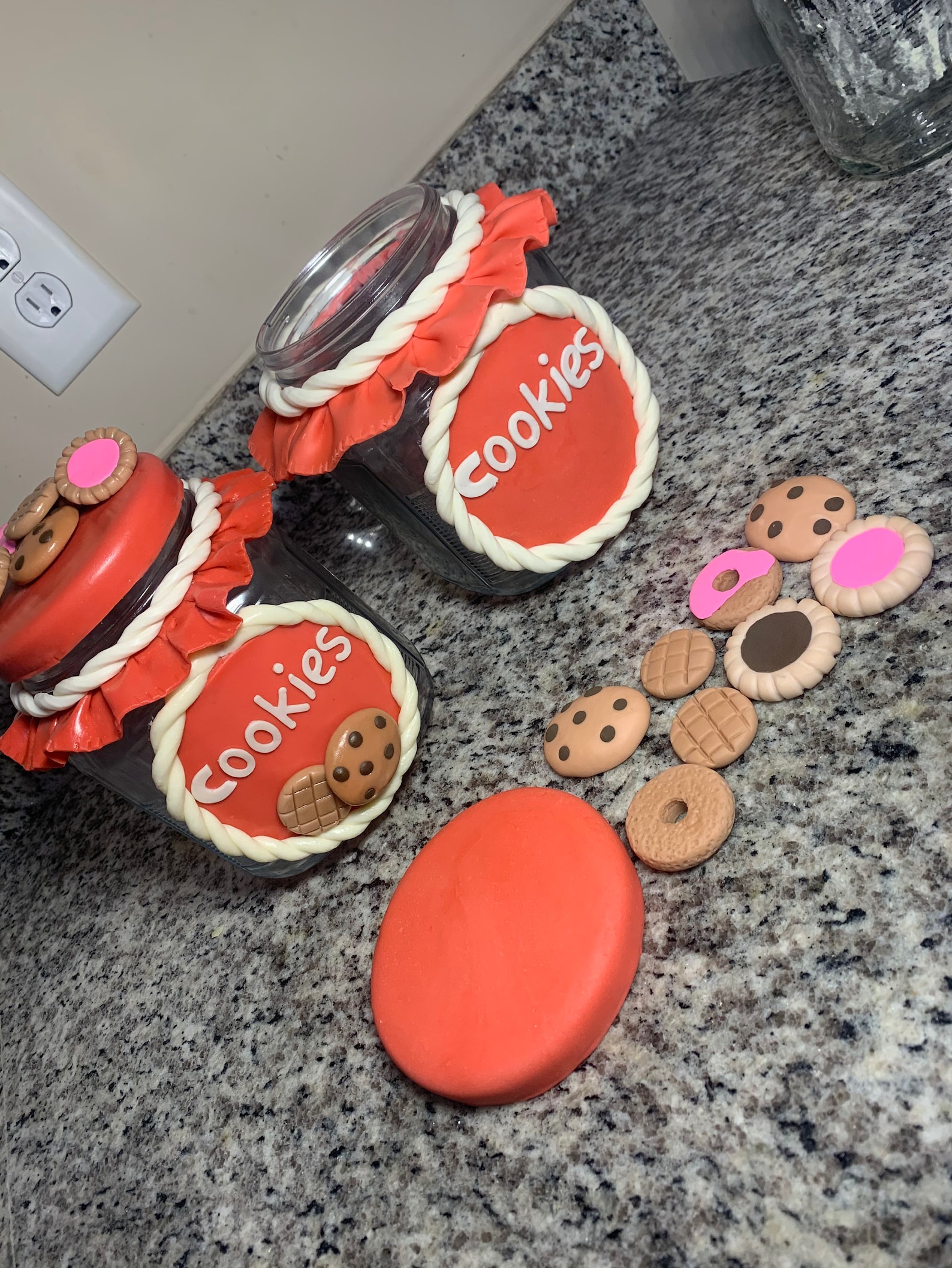 Glass Cookie Jar Air Dry Clay Homemade Etsy