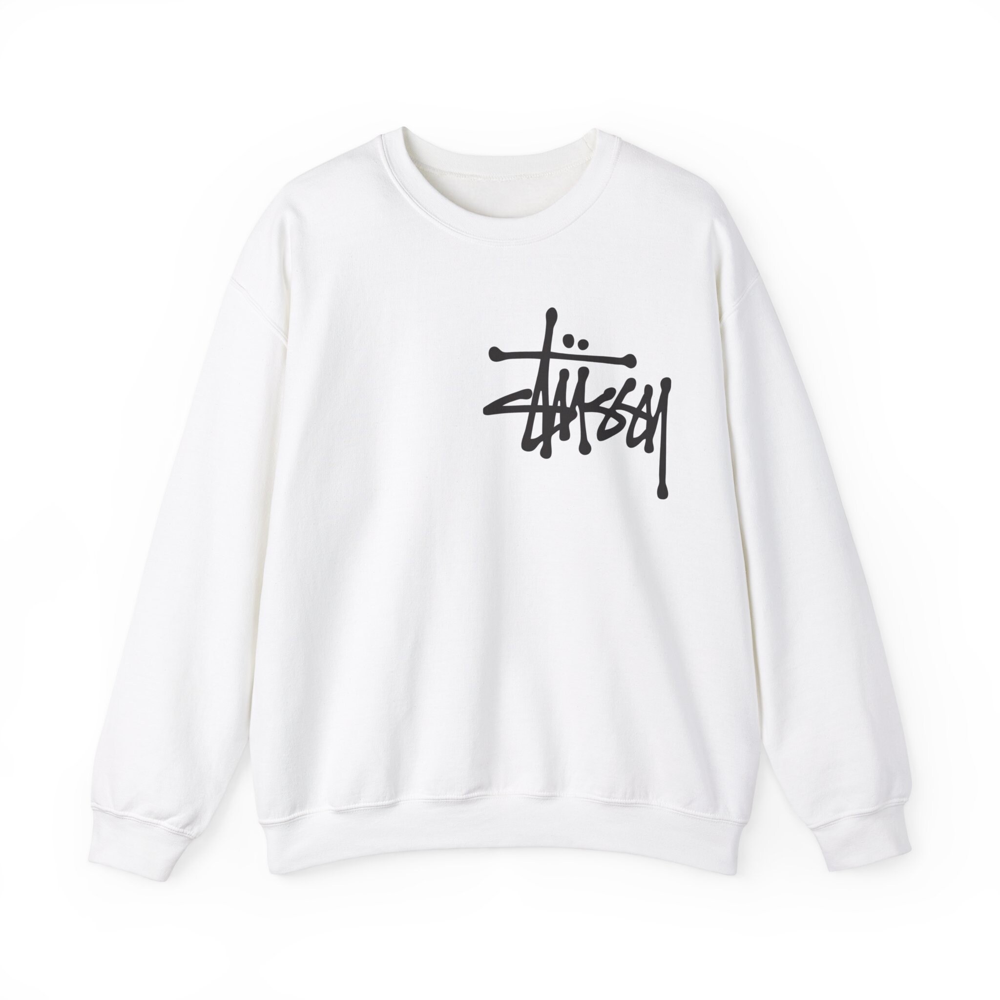 Stussy World Tour Hoodie Men's Size Large Cream White Fleece Sweatshirt Rare