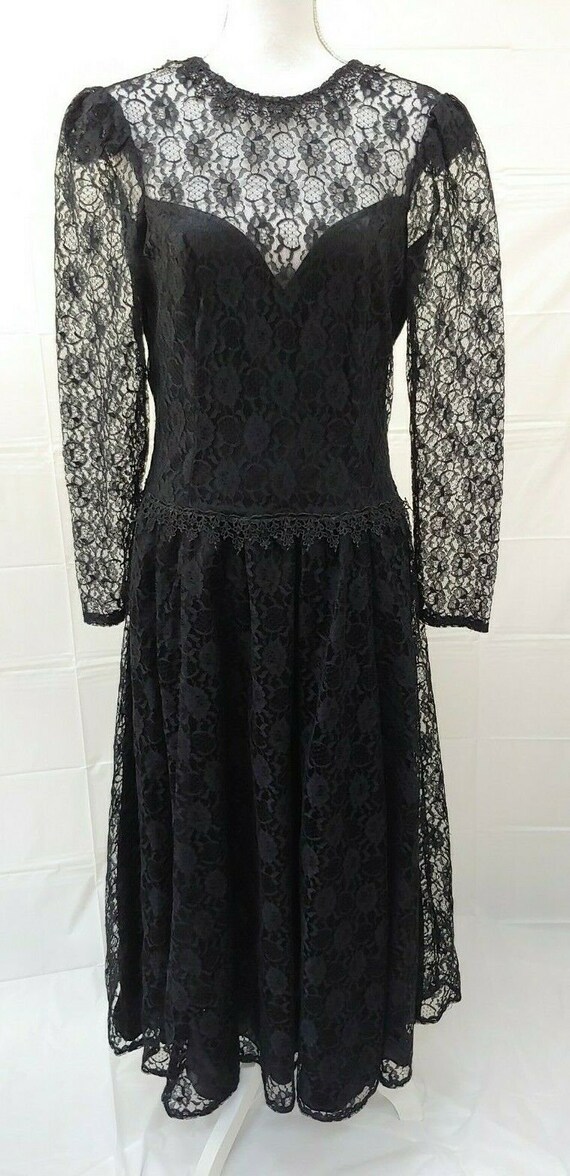 Vintage Gothic Dress Sz 12 Scott McClintock Black… - image 2